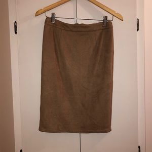 XS Brown Lulus Faux Suede Skirt